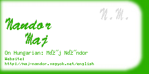 nandor maj business card